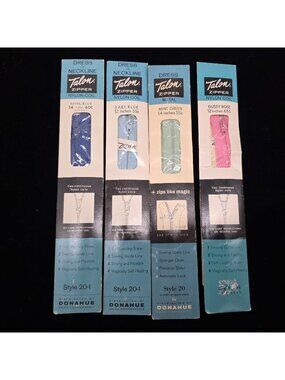 Dresses Or Necklines Talon Nylon Coil Zippers Pink Blue Green 12" & 14"